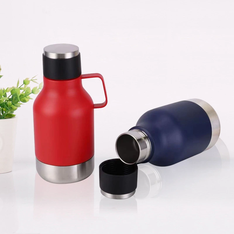 Dog Bowl Attached to Stainless Steel Insulated Travel Bottle